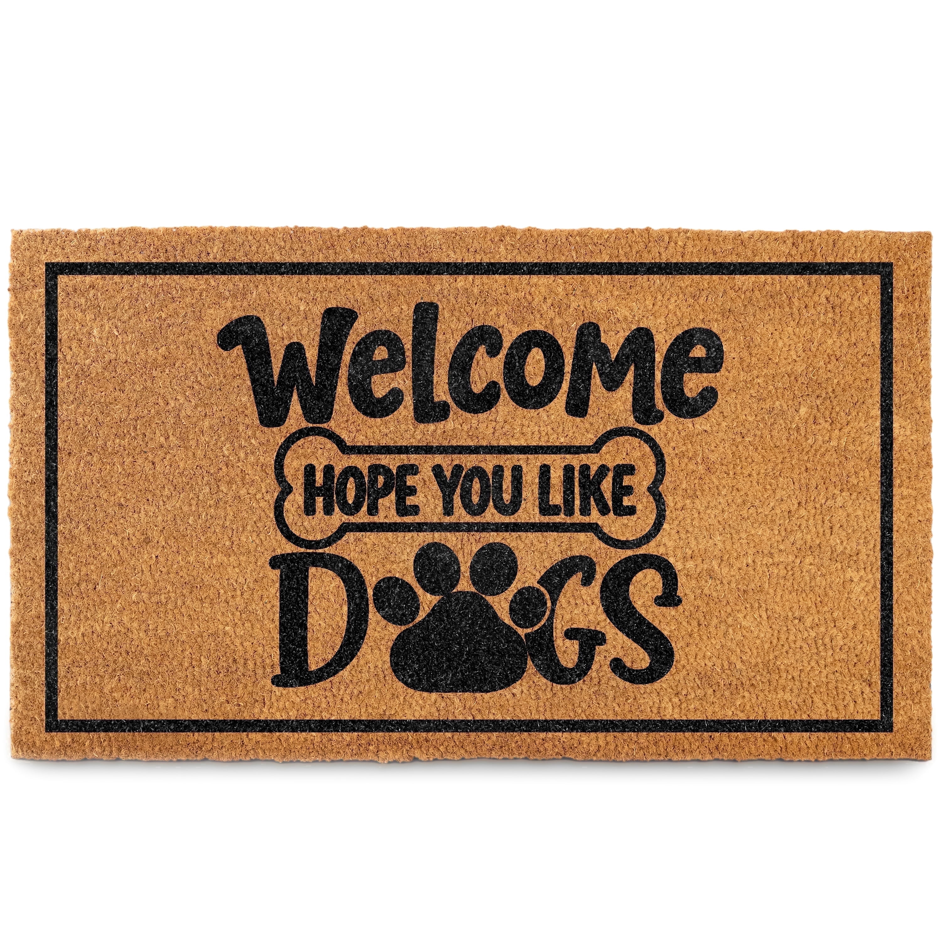 MAINEVENT Hope You Like Dogs Doormat 30x17 Inch, Funny Outdoor Welcome Mat for Outside