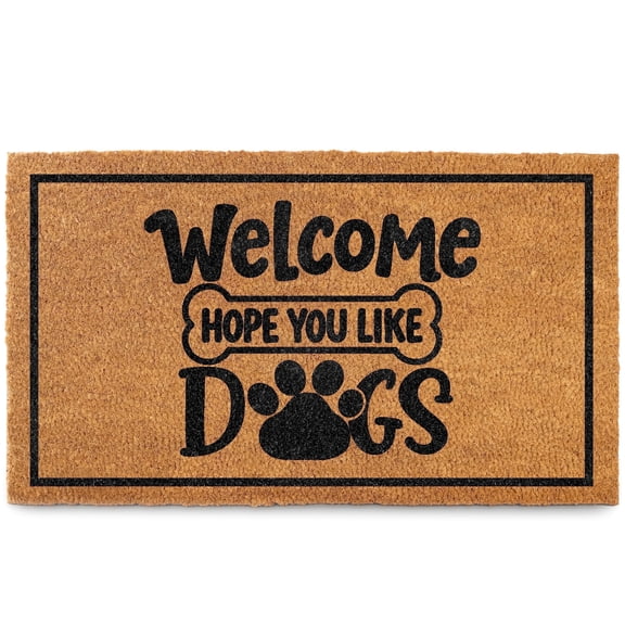 MAINEVENT Hope You Like Dogs Doormat 30x17 Inch, Funny Outdoor Welcome Mat for Outside