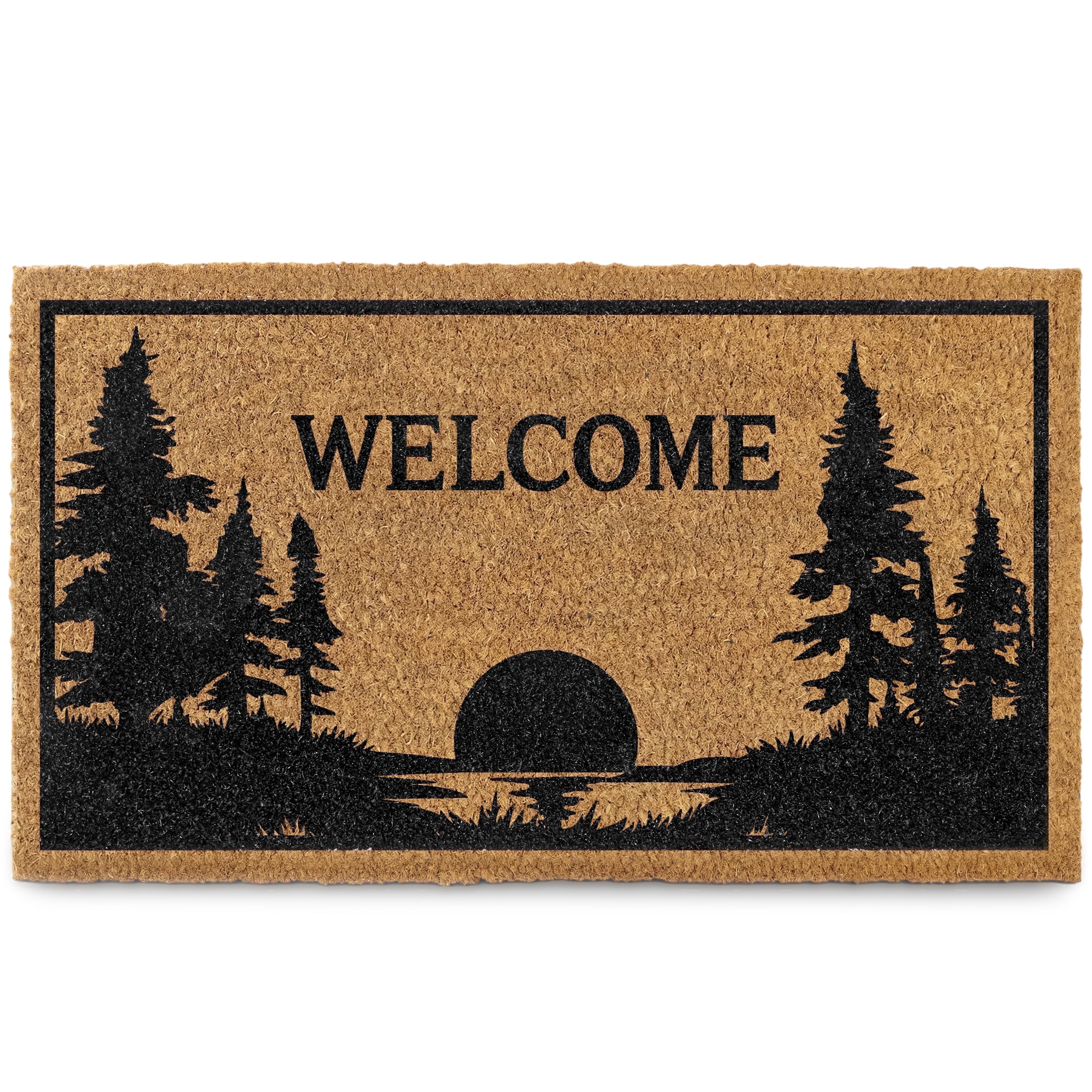 MAINEVENT Lake House Coir Doormat 30x17 Inch, Cabin Outdoor Welcome Mat for Outside