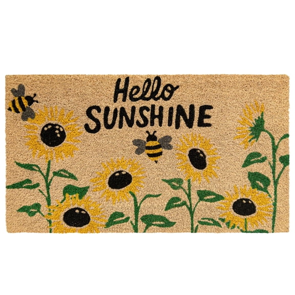 Coir Welcome Mat - Sunflower Hello Sunshine 30x17 Inch