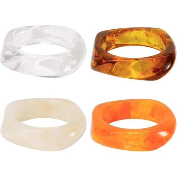 Coiris 4 Pcs Bracelet Sets for Women Acrylic Chunky Bangle Resin Bracelets Colorful Irregular Thick Acetate Jewelry Set