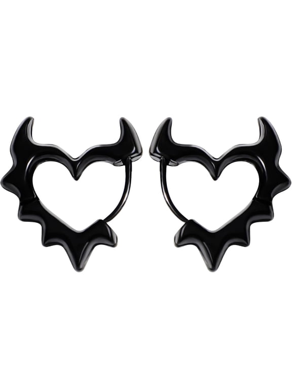 Spike Hoop Earrings for Women Men Stainless Steel Huggie Punk Goth Emo Grunge Y2k Jewelry Accessories Cool Spiked Earrings for Party Concert Gift