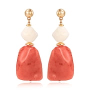 Coiris Statement Earrings for Women Chunky Acrylic Resin Dangle Stud Earrings Vintage Geometric Irregular Beaded Drop Earring for Daily Wear and Party Jewelry Gift