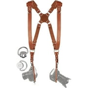 Coiro Camera Harness for 2 Cameras   Dual Shoulder Leather Camera Strap   Double Camera Harness for DSLR/SLR, Padded Tan