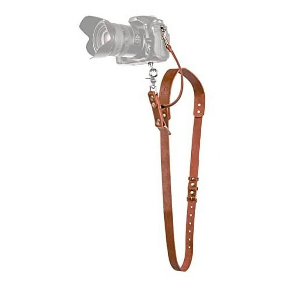 Coiro Leather Camera Strap for One Camera - Professional Single Leather Camera Harness for Photographers Quick Release Gear DSLR, Tan - Standard