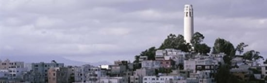 Coit Tower On Telegraph Hill San Francisco California USA Canvas Art - Panoramic Images (36 x 12)