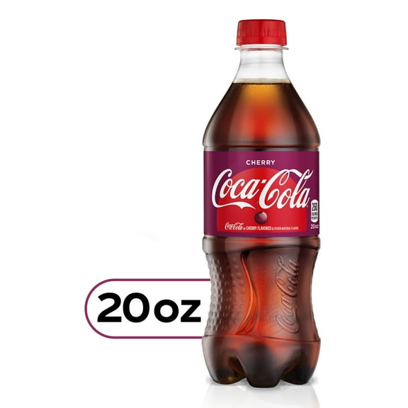 Coke Cherry Soda 20oz Bottles, Quantity of 24