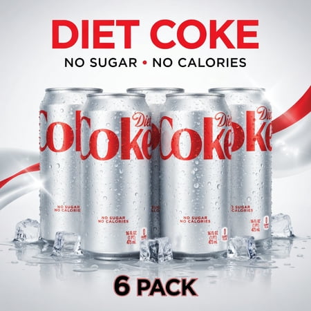 Coke Diet Cola Soft Drink, 16 fl oz Cans, Pack of 6 – Sugar-Free Classic Refreshment