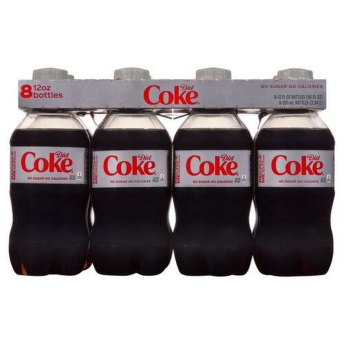 Coca-Cola Diet Soda, 8-12 Fl Oz, Caffeine-Free, Flavorful Calorie-Free ...