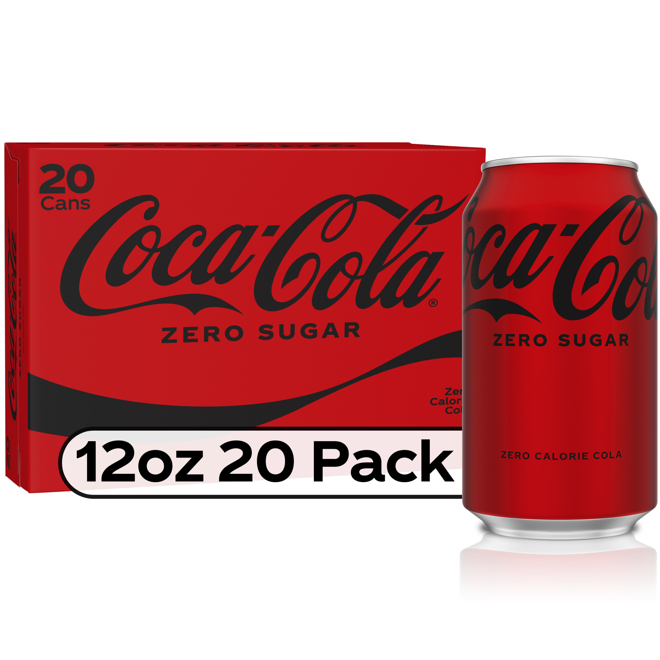 Coke Zero Sugar Diet Soda Soft Drink, 12 fl oz, 20 Pack