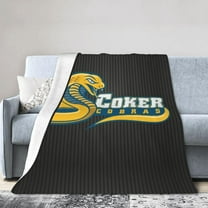 Coker University Logo Fleece Blanket, Very Soft Microfiber Flannel Blanket for Couch Warm and Cozy for All Seasons
