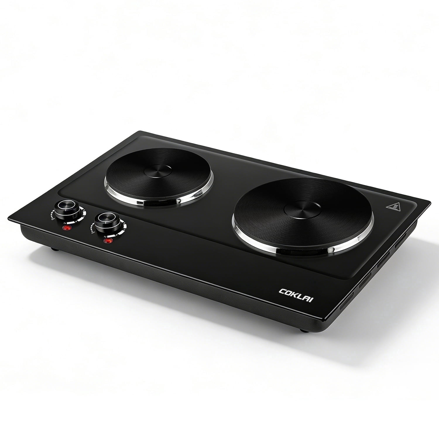 Coklai 1800W Portable Double Burner Hot Plate, Stainless Steel Countertop Electric Cooktop, Easy-to-Clean Silver Design, 2026 Version 24-month warranty