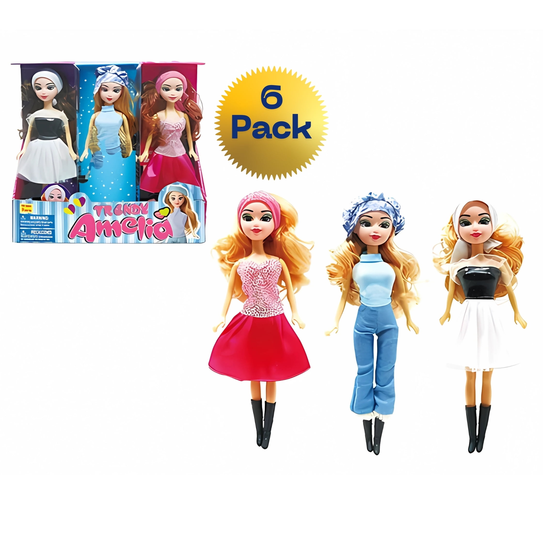 Cokos Amelia 12-Inch Fashion Doll Collection, 6 Dolls