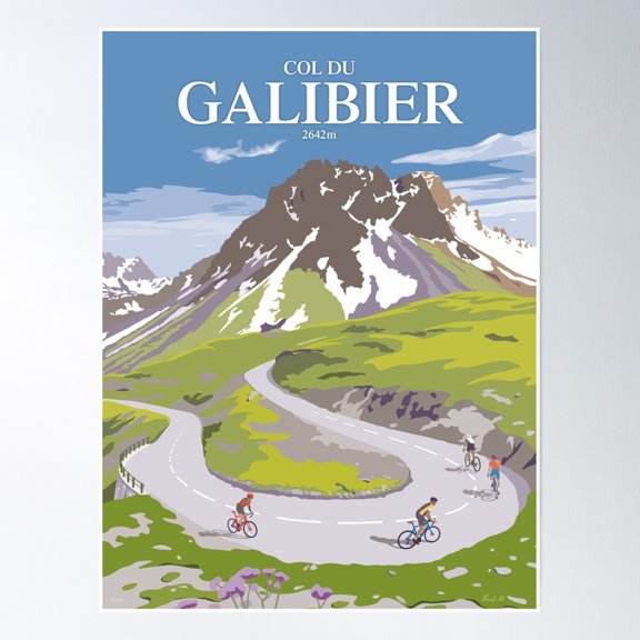 Col Du Galibier Poster Wall Art, Modern Wall Decor, 8x12 UNFRAMED