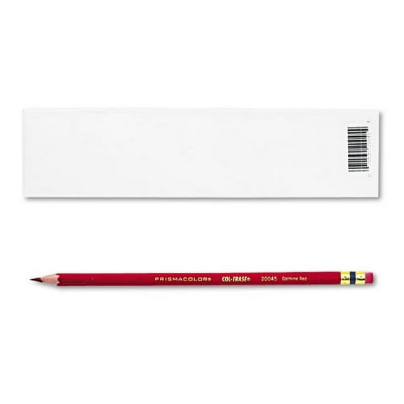 Col-Erase Pencil With Eraser, 0.7 Mm, 2b (#1), Carmine Red Lead, Carmine Red Barrel, Dozen | Bundle of 2 Dozen