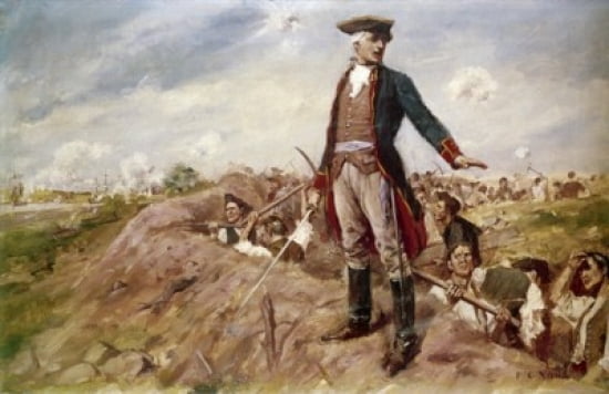 Col William Prescott at the Battle of Bunker Hill Yohn Frederick Coffay (1875-1933American) Canvas Art - Frederick Coffay Yohn (18 x 24)