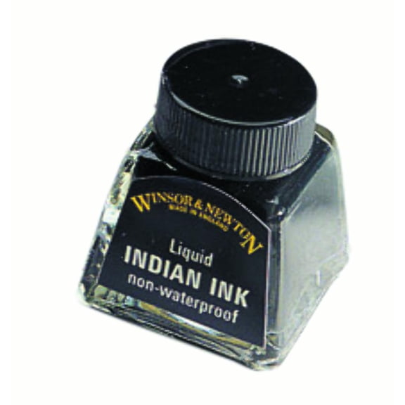 ColArt Bottled Pen Ink with Brush, 0.5 oz, Black