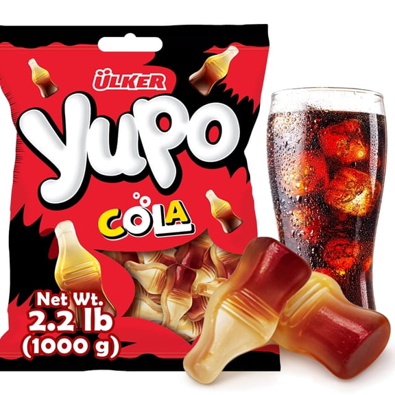 Cola Flavor Gummy Candy Bottles, 2.2 lb Bulk Bag, Soft & Chewy Cola Gummies, Soda Pop Flavor Gummy Candy