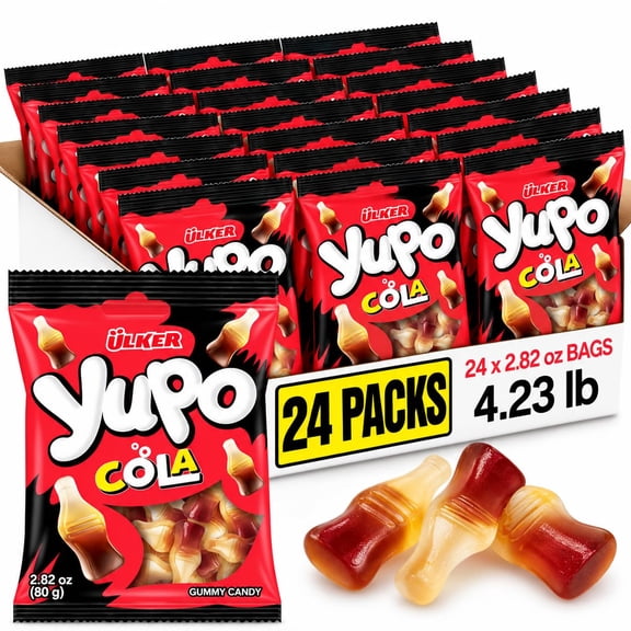 Ulker Yupo Gummy Candy Cola Flavor Soft Chewy 24 Pack 67.2 Oz