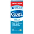 thumbnail image 1 of Colace Clear Stool Softener for Gentle Effective Constipation Relief, #1 Doctor Recommended Stool Softener Brand, Dye Free, 50 mg Docusate Capsules, 100 Count, 1 of 2