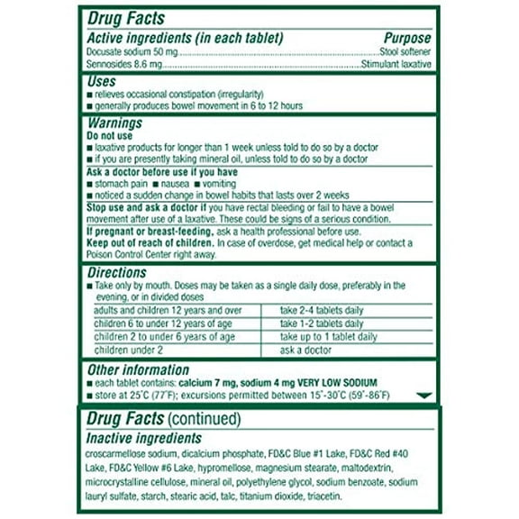Colace Docusate Sodium Relief Laxatives 2-in-1 Occasional Constipation Tablets, 10 Ct