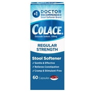 Colace Regular Strength Stool Softener Capsules 100mg 60 Count