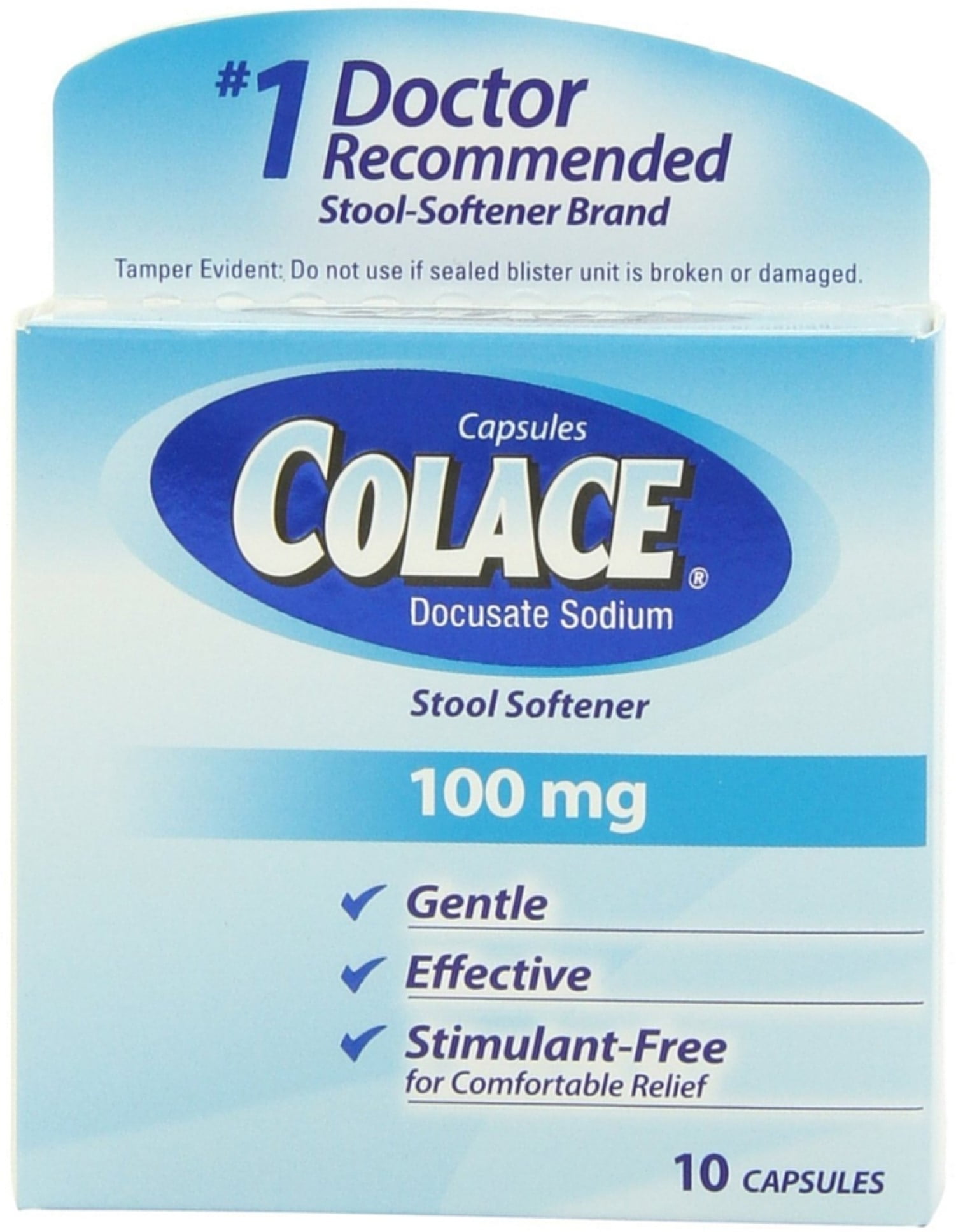 Colace Stool Softener 100 mg Capsules 10 ea (Pack of 4)