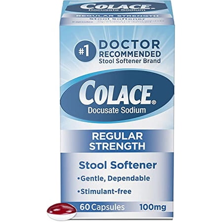 Colace Docusate Sodium Regular Strength Stool Softener Capsules (Pack of 14)
