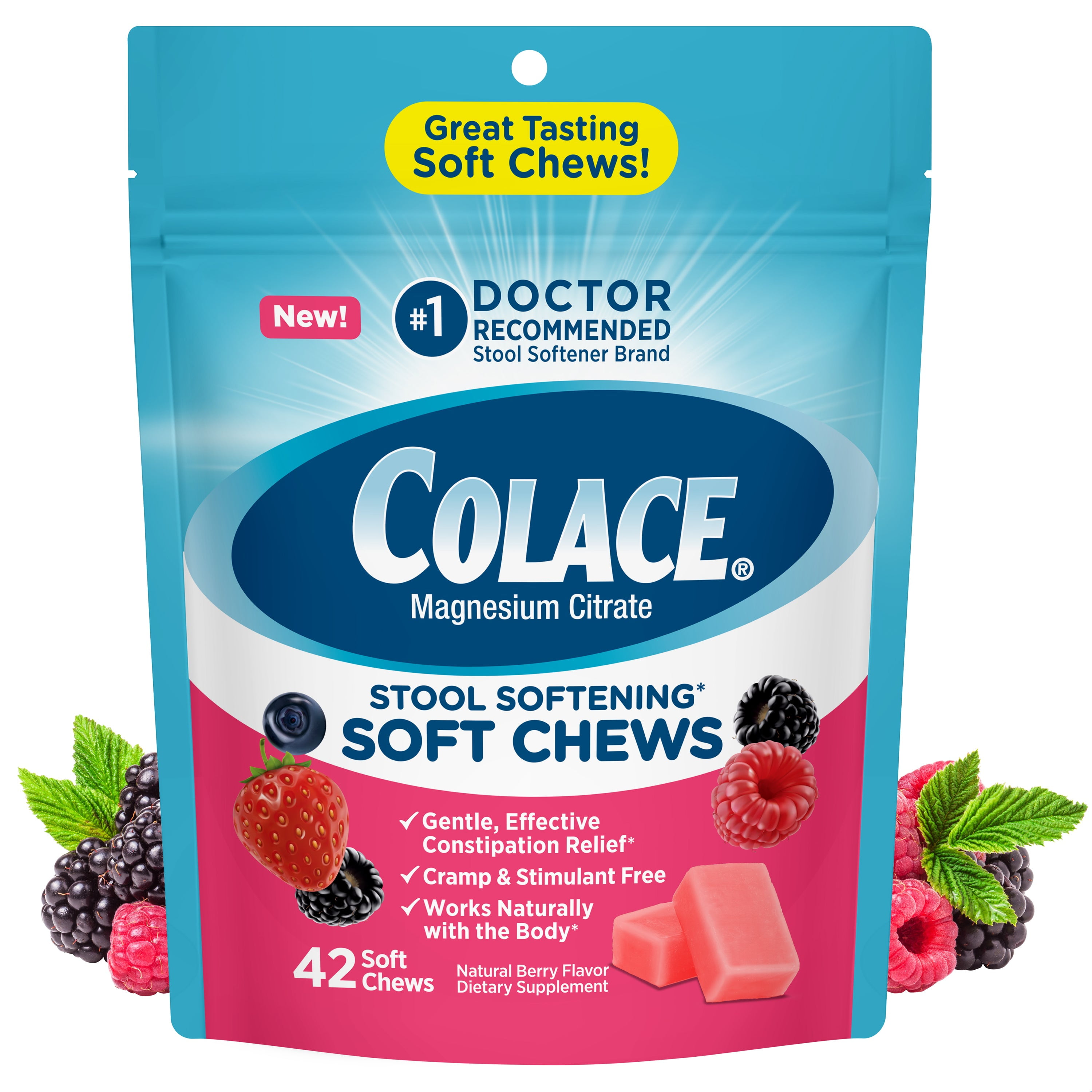 Colace Stool Softener Soft Chews Gentle Constipation Relief No 1