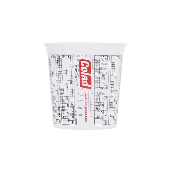 Colad Disposable Clear Solvent Resistant Paint Cups with Printed Mixing Ratios for Automotive Paint (350ml, 300 count)