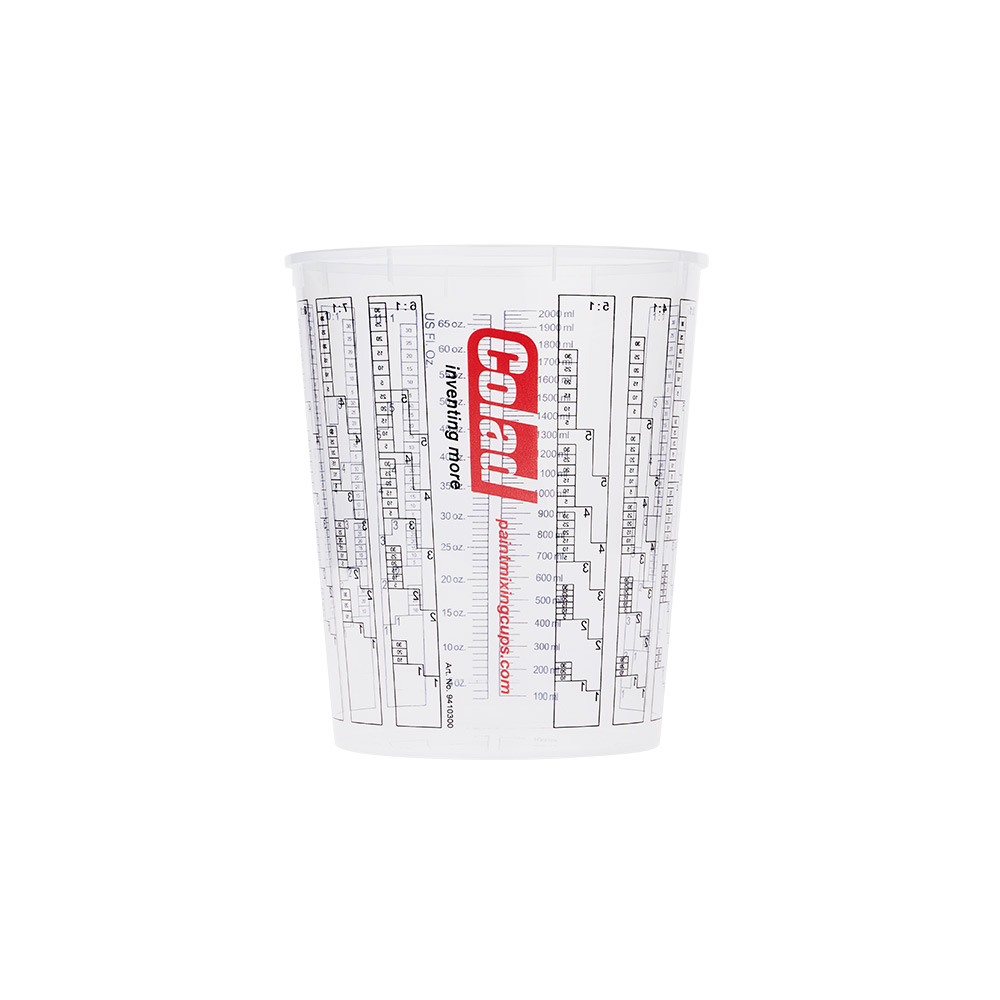 Colad Disposable Clear Solvent Resistant Paint Cups with Printed Mixing