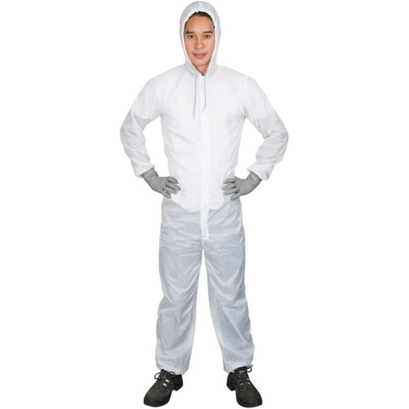 Colad White Lightweight Durable Nylon Protective Coverall Spray Painting Overalls Size XX-Large