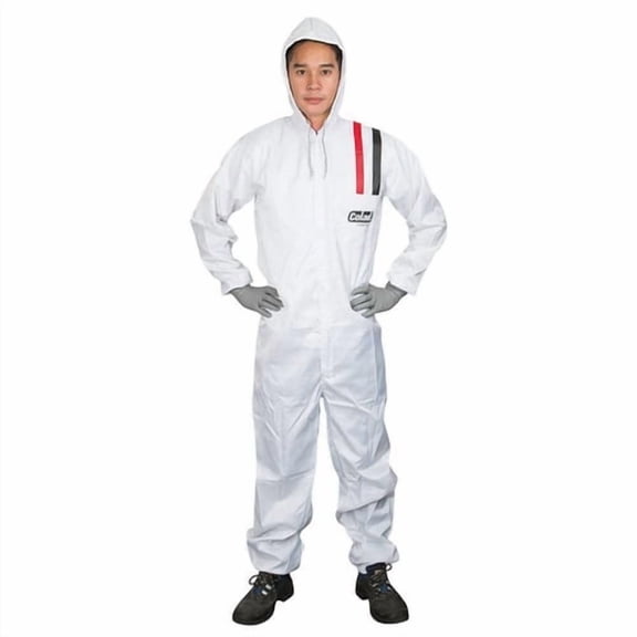 EMM Colad 5100 Srs Anti-Static Plain Spray Overall, 4X-Large White Nylon