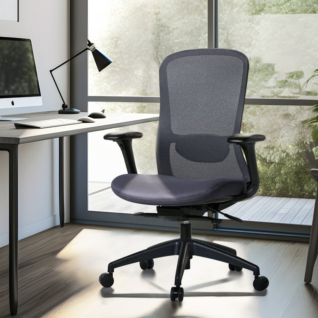 Colamy Ergonomic Office Mesh Mid Back Grey Computer Executive Desk
