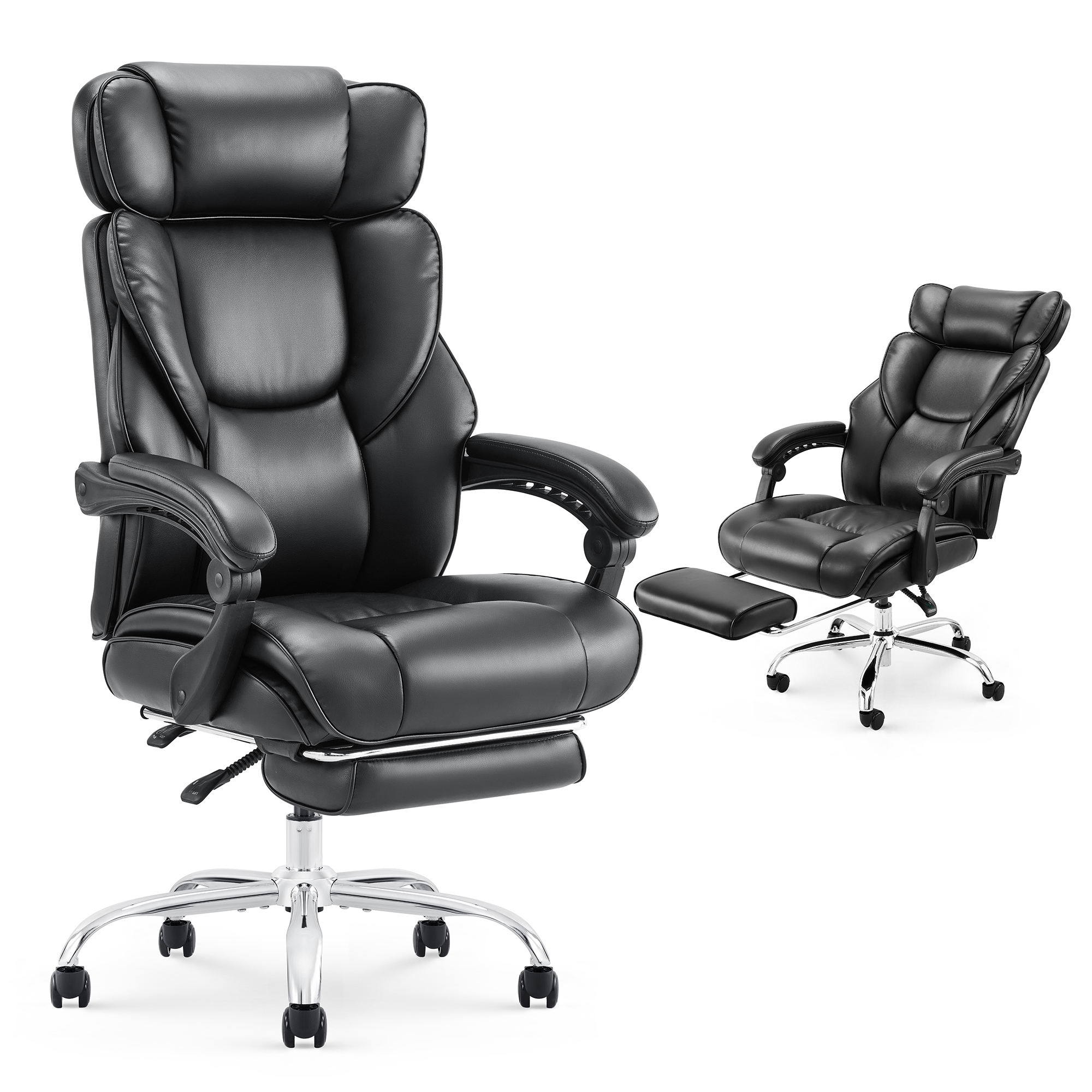 Beautyrest Platinum Sofil Bonded Leather Executive Chair Black 2/Pack
