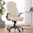 Colamy High Ivory Ergonomic Executive Swivel Rolling Computer Chair