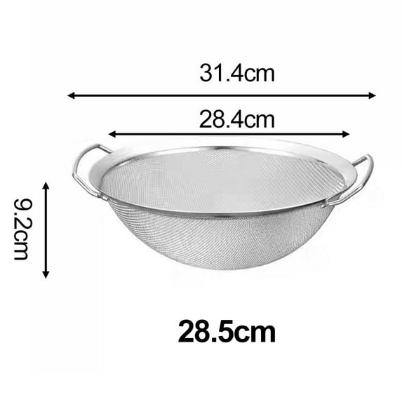 Colander Fine Mesh Stainless Steel Drainer Sieve Sifter With Double Handles Large Juice Rice Flour Sieve Food Filter Drainer