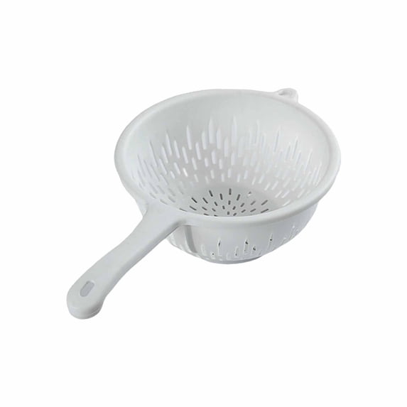 Colander with Handle for Washing Fruits and Vegetables Compact Kitchen Drain Strainer for Home Use and Easy To Store