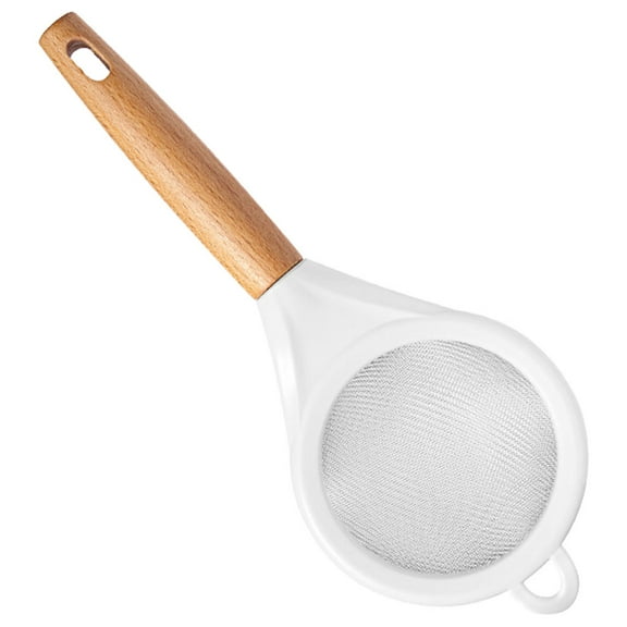 Colander with Wooden Handle Tea Strainer Sifter Baking Sieve Handles