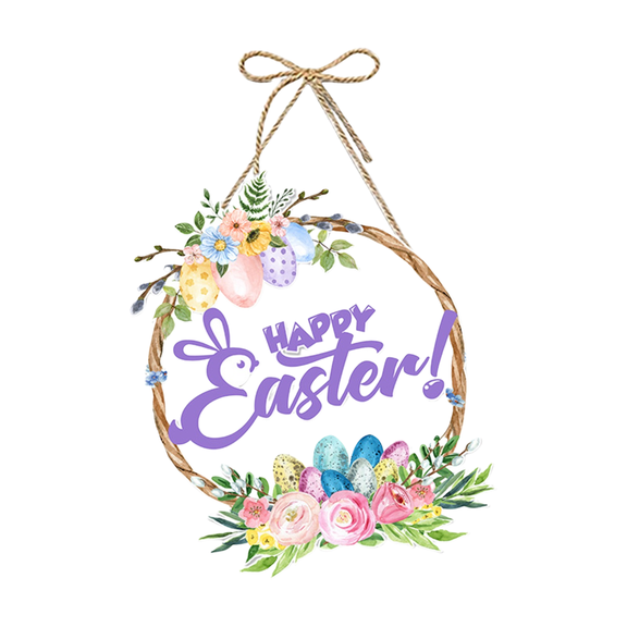 Colanlan Easter Decorative Paper Wreath, Flower Language Shadow Easter Three Paper Art Door Hanging Wreath | Spring Decoration Set