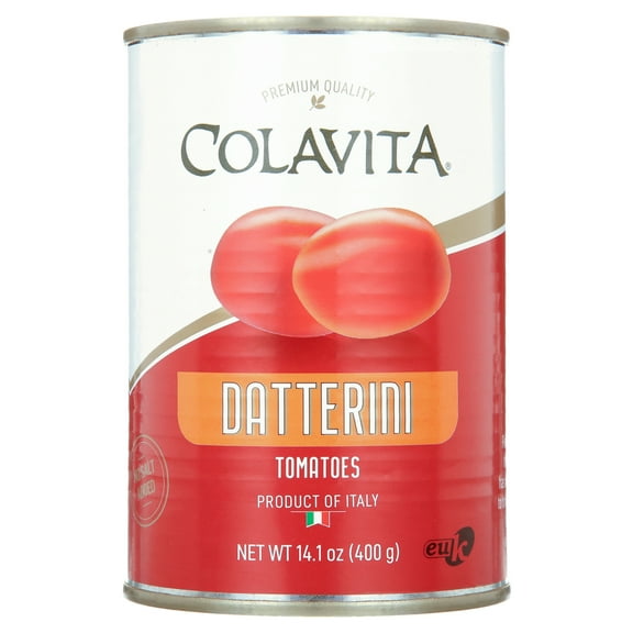 Colavita Datterini Canned Tomatoes - Imported from Italy - No Salt Added, All Natural, No Added Preservatives, 14.1 oz Can
