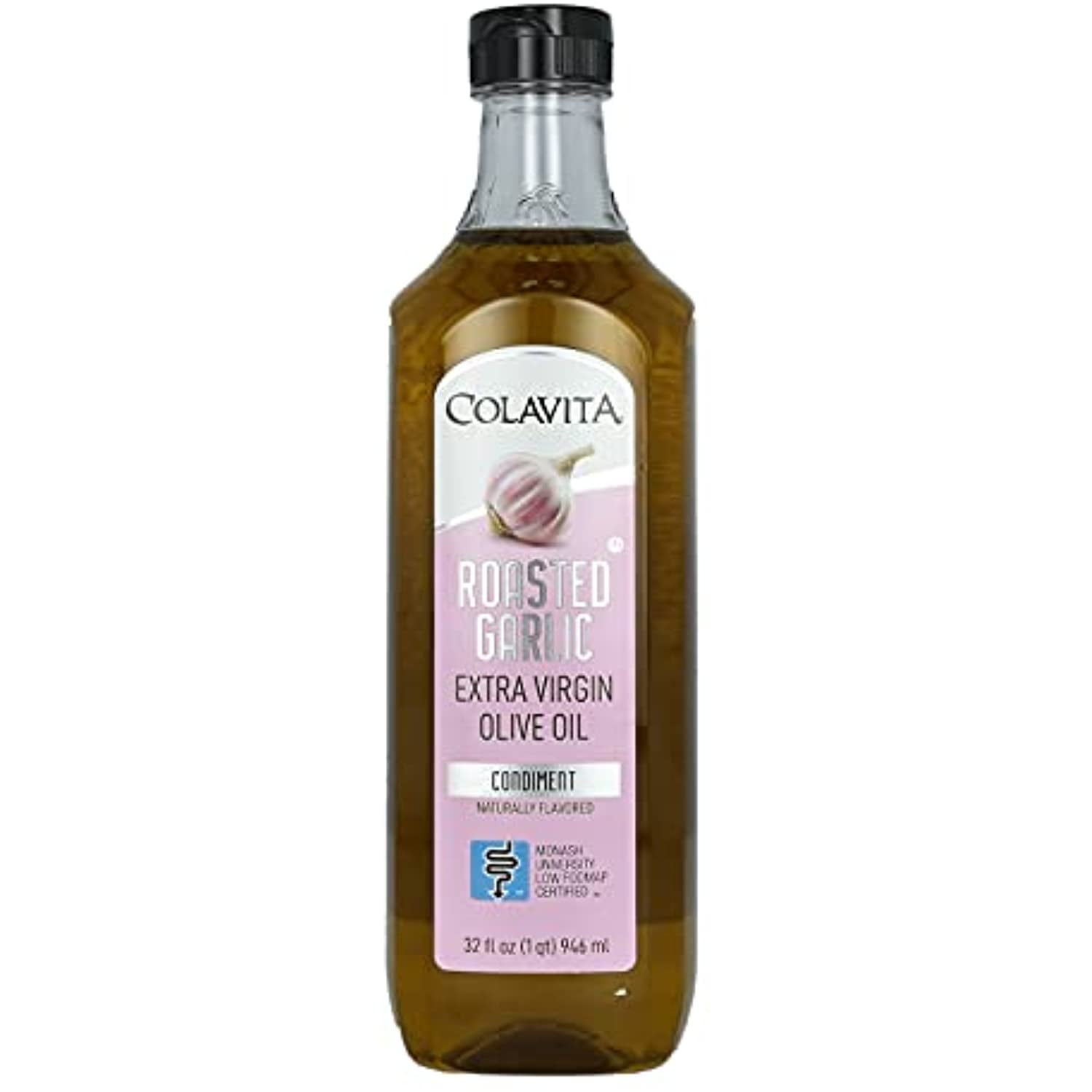 Colavita Roasted Garlic Extra Virgin Olive Oil, Low FODMAP, 32 Fl Oz