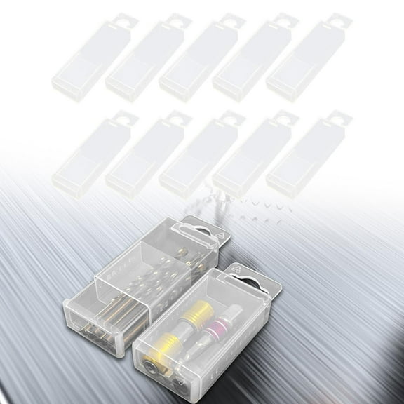 Colaxi 10 Pieces Drill Bit Storage Box Tool Box Parts Telescopic Twist Drill Box Rectangular Drill Milling Cutter Box Drill Bit Case 1mm 4mm