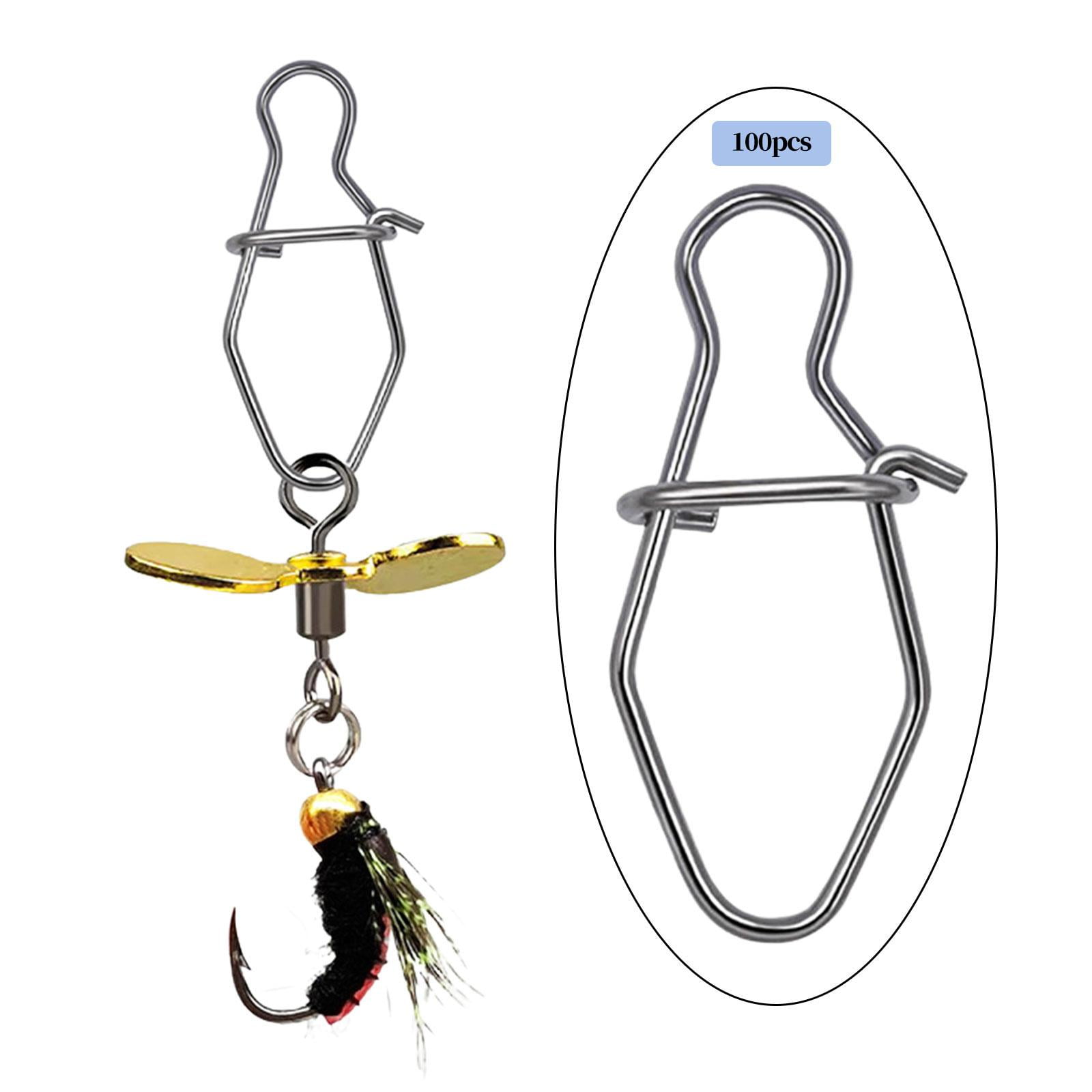 Colaxi 100x Fishing Snaps Lock Snap Swivel Crankbait Snaps Lure Snaps Strong Quick Change