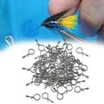 thumbnail image 1 of Colaxi 100x Fly Fishing Snap No Knot Snaps Fishing Hook Snap Connector High Strength Lure Snaps for Freshwater Saltwater L, 1 of 10