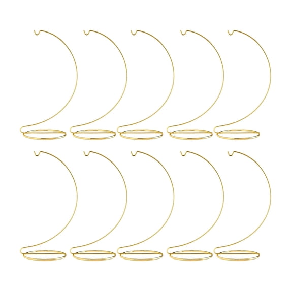 Colaxi 10Pcs Metal Ornament Hanging Hook Holder 9x4.3inch Multifunctional Accessories for Bookcases, Shelves Plant Terrariums Hanger Golden