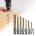 thumbnail image 1 of Colaxi 13 Pieces Hex Shank Drill Bit Set, Twist Drill Bit, Quick Change HSS Electric Screwdriver Drill Bit, for Steel Aluminum Alloy, 1 of 10