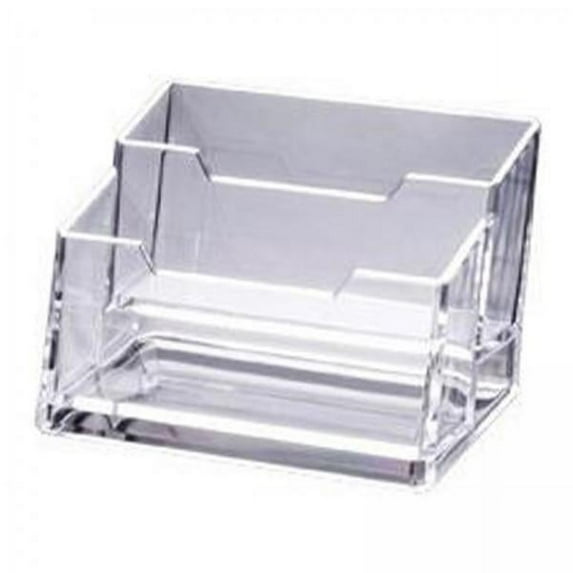 Colaxi 2 Card Holders, Desk Office Business Card Holder Organizer , Clear, 4 Pcs