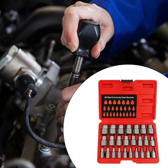 Colaxi 25 Pieces Screw and Bolt Extractor Hex Head Alloy Steel Drill Bit Professional for Daily Use Accessories with Storage Box