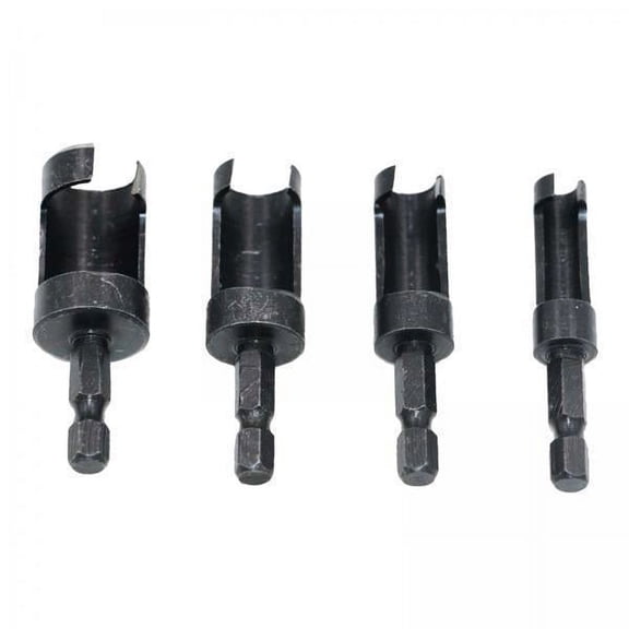 Colaxi 2x4 Pieces of Plug Wood Cutter Tool Set Hex Shank Drill Bit Set Carbon Steel , Black, 2 Pcs